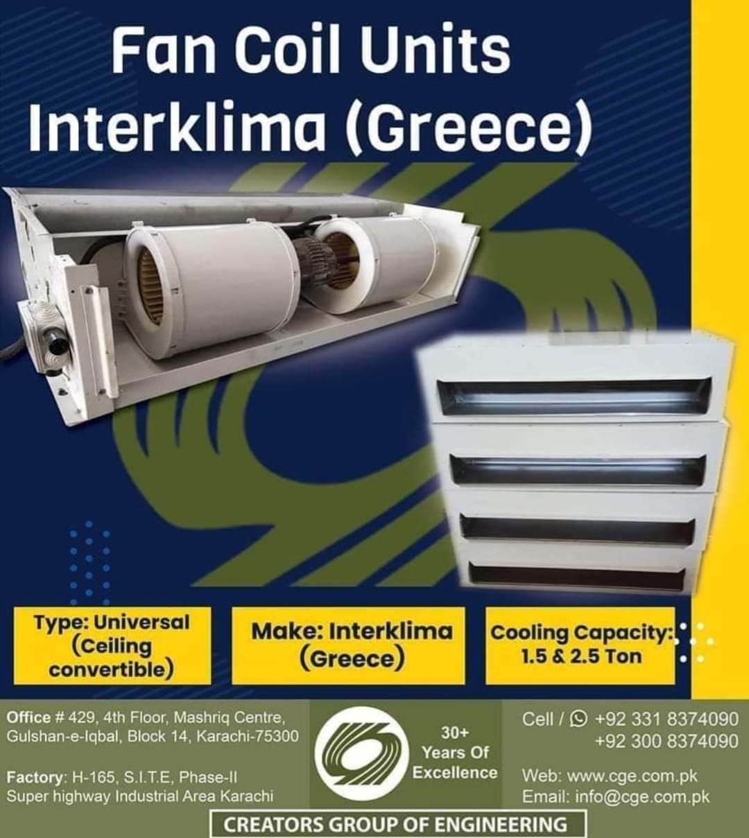 Chilled Water Fan Coil Units Make Interklima Greece